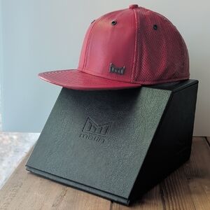 Melin Men's Leather Snapback Hat in Red